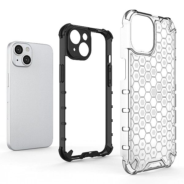 Honeycomb etui iPhone 14 pancerny hybrydowy pokrowiec przezroczyste