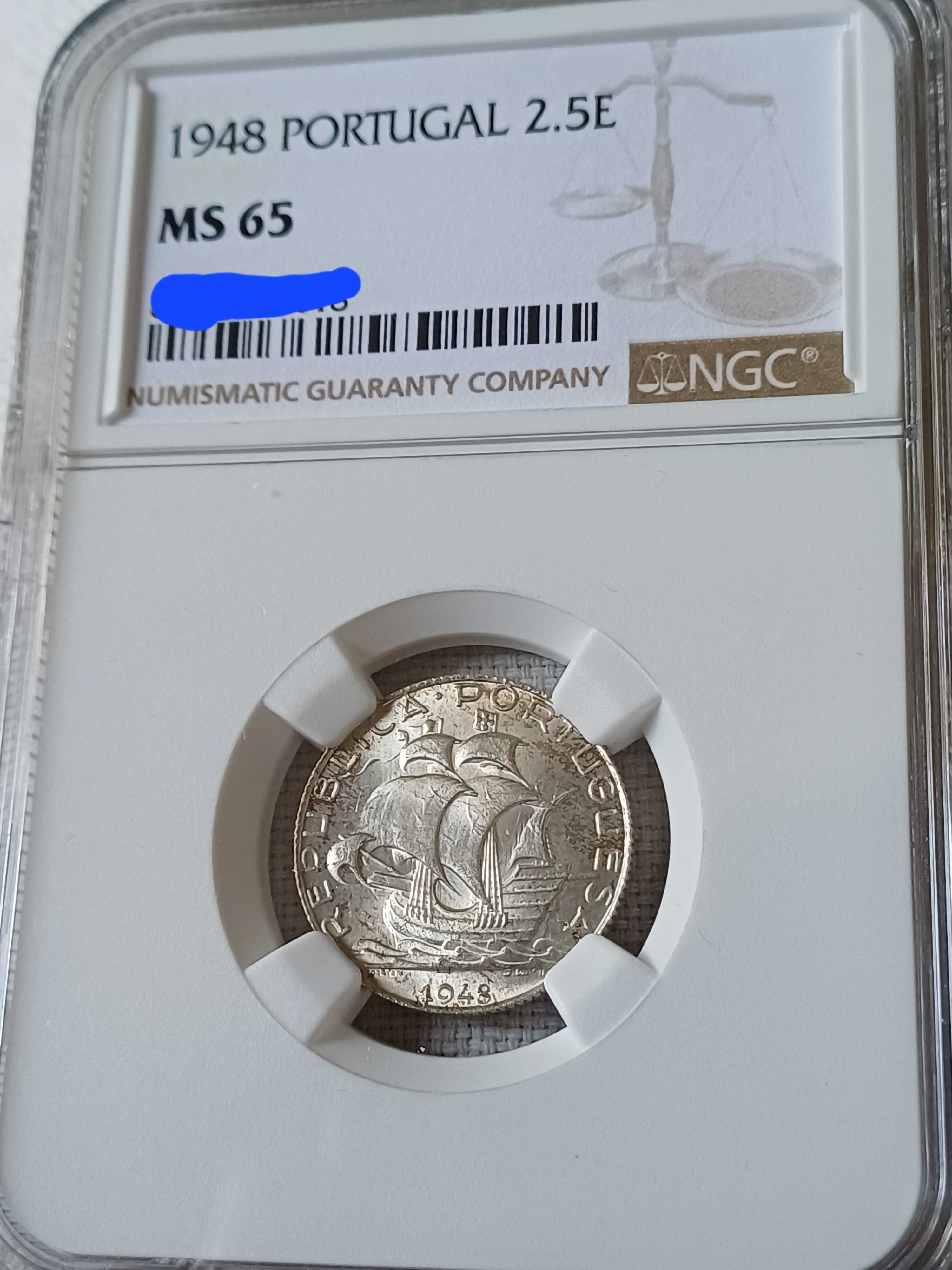 Moeda 2$50 1948 NGC MS65