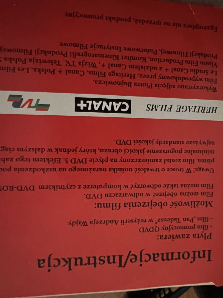 Płyta DVD Pan Tadeusz