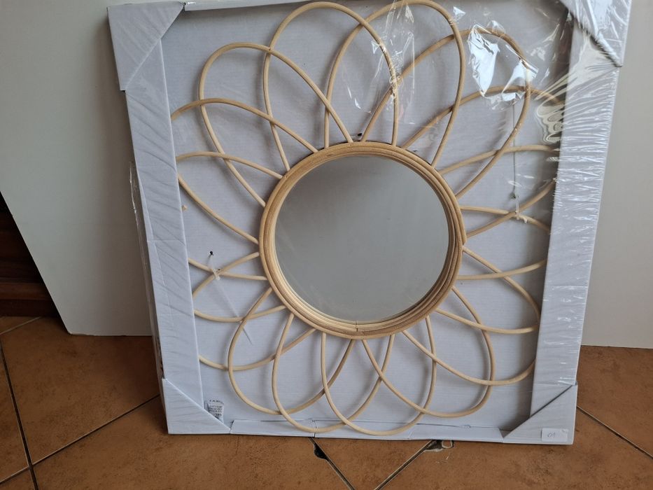 Lustro rattanowe - kwiat ø 56cm