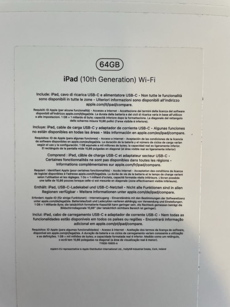 Apple iPad 10,9 polegadas 64gb Wi-Fi (Silver) - 10ª geração