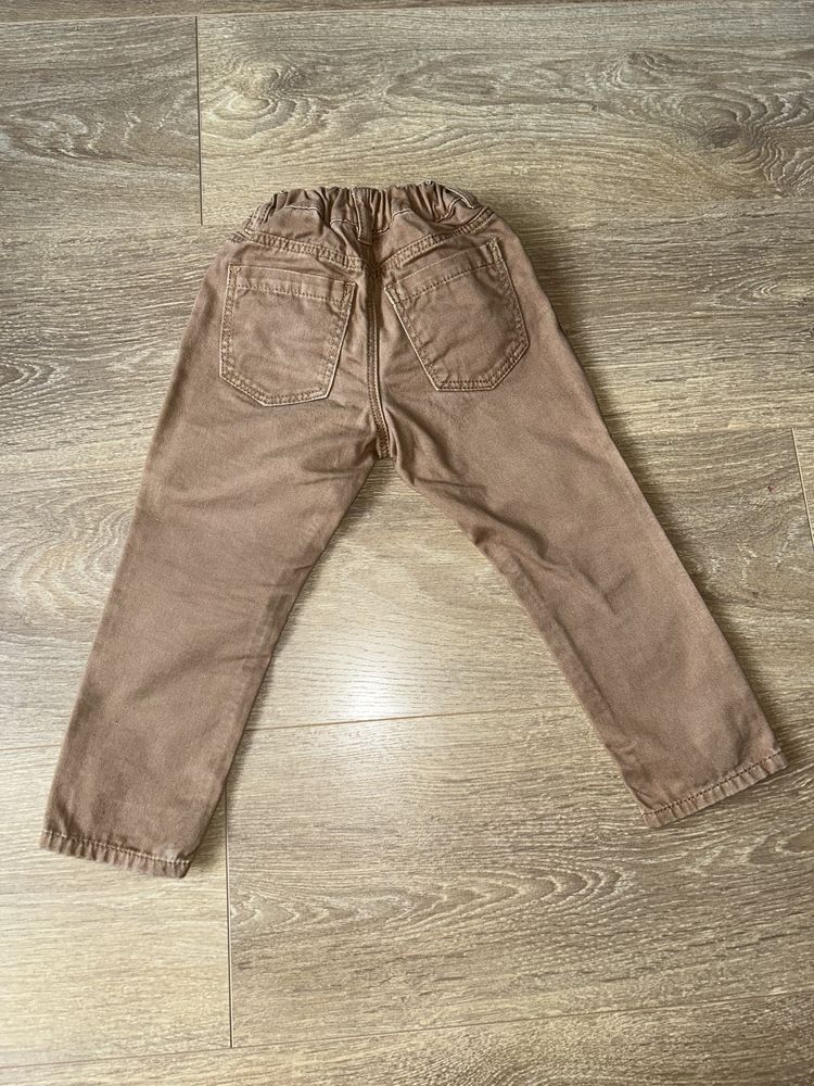 Brązowe spodnie slim fit H&M, rozmiar 92