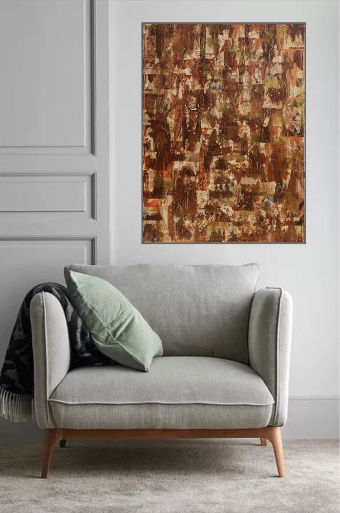 Quadro Pintura abstrato “Brown paradise” - 60x80 cm