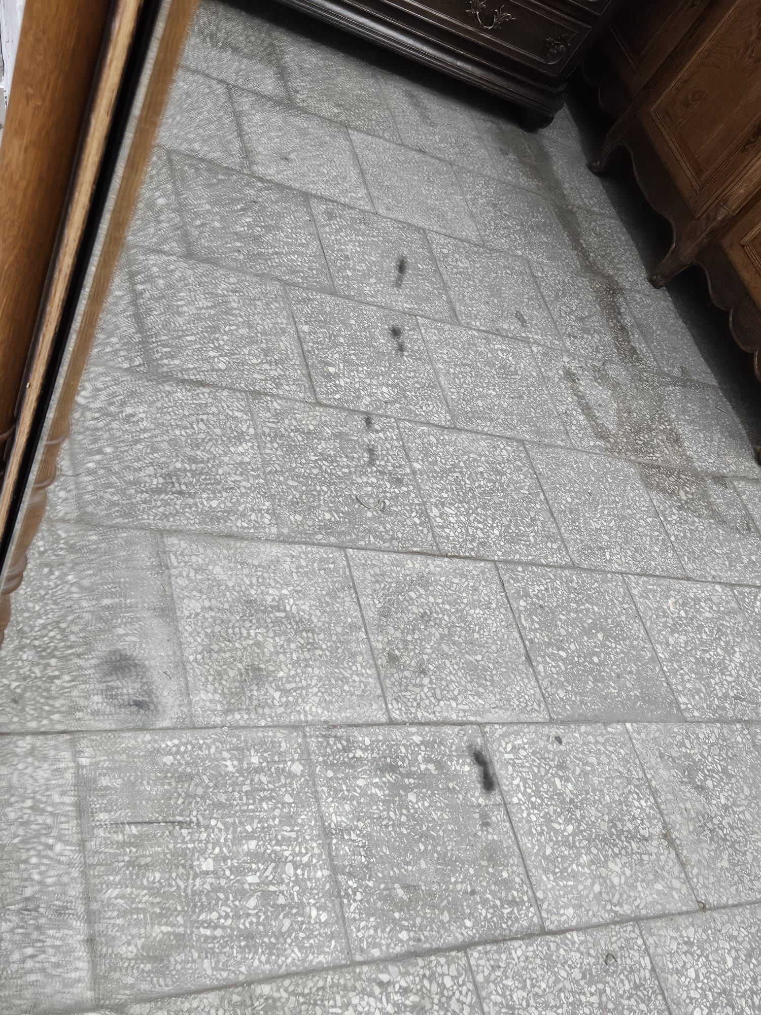 Stare lustro eklektyczne w dębowej ramie /