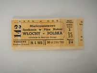 Bilet na mecz Polska Włochy 1975 piłka nożna PRL