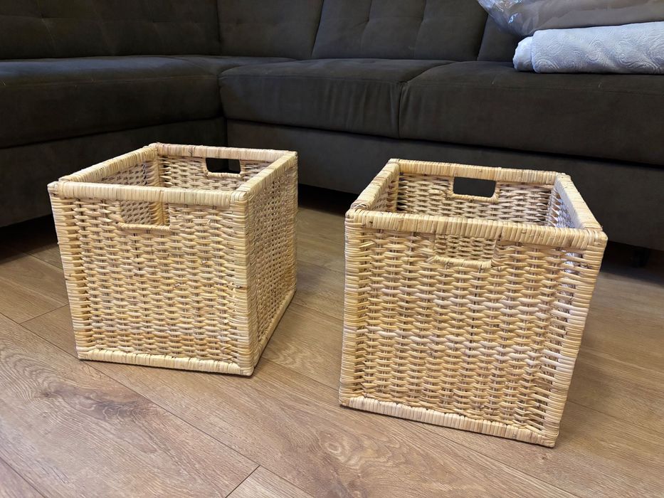 Dwa kosze rattanowe Branas od Ikea