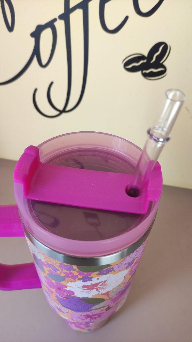 Wielki kubek termiczny tumbler pokrywka kempingowy podróżny