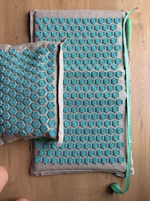 Mata + poduszka Pranamat ECO beżowo miętowa oryginalna