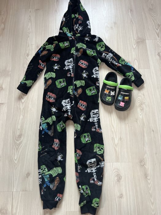 Пижамний набор next minecraft 134 см з тапцями