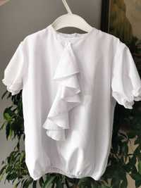 Bluzka biała galowa z żabotem r. 128