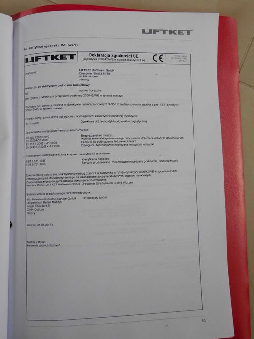 Nowy elektryczny wciągnik łańcuchowy Liftket 10t wciąg do suwnicy