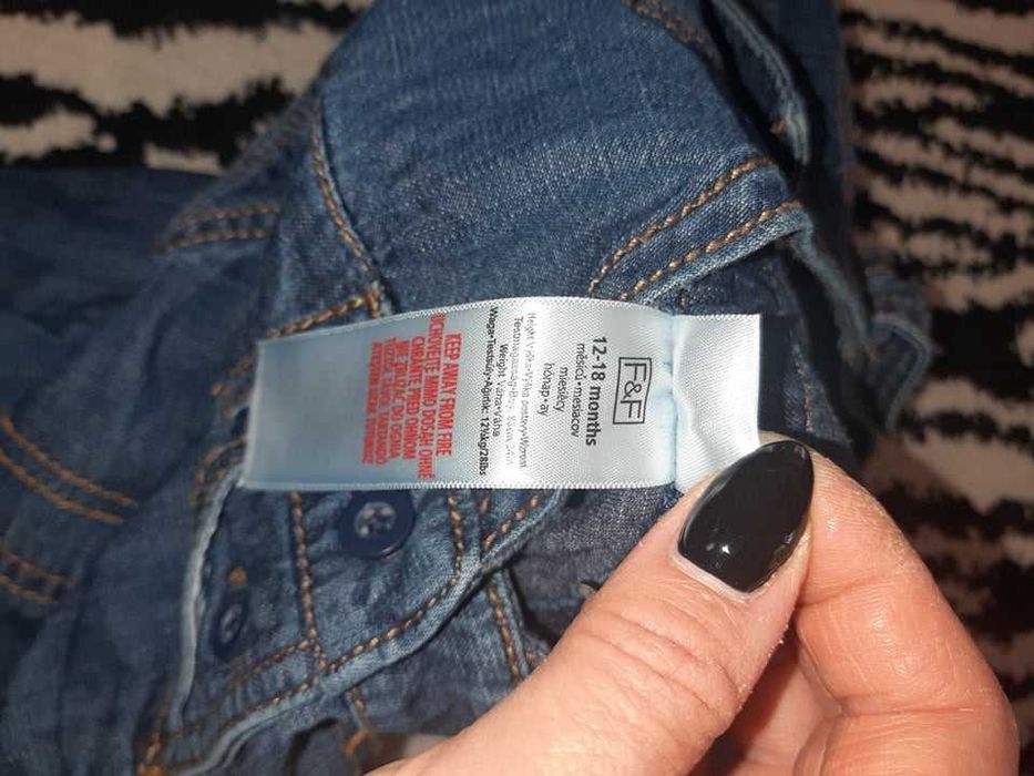 Jeansowe ogrodniczki/spodnie z szelkami dla chłopca F&F