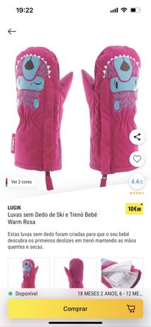 Luvas de ski criança rosa