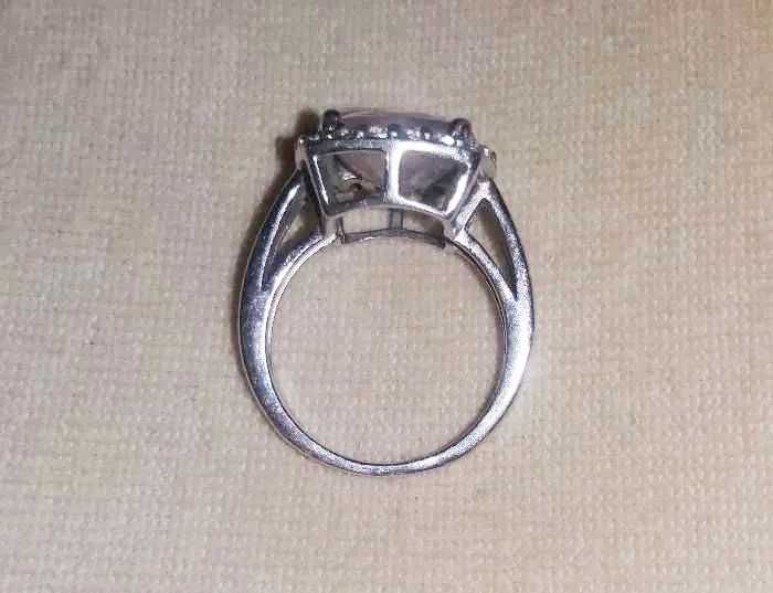 Набор серьги кольцо перстень серебро 925 розовый кварц цирконий