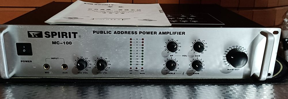 Amplificador profissional SPIRIT MC-100 – 100W RMS / Public Address