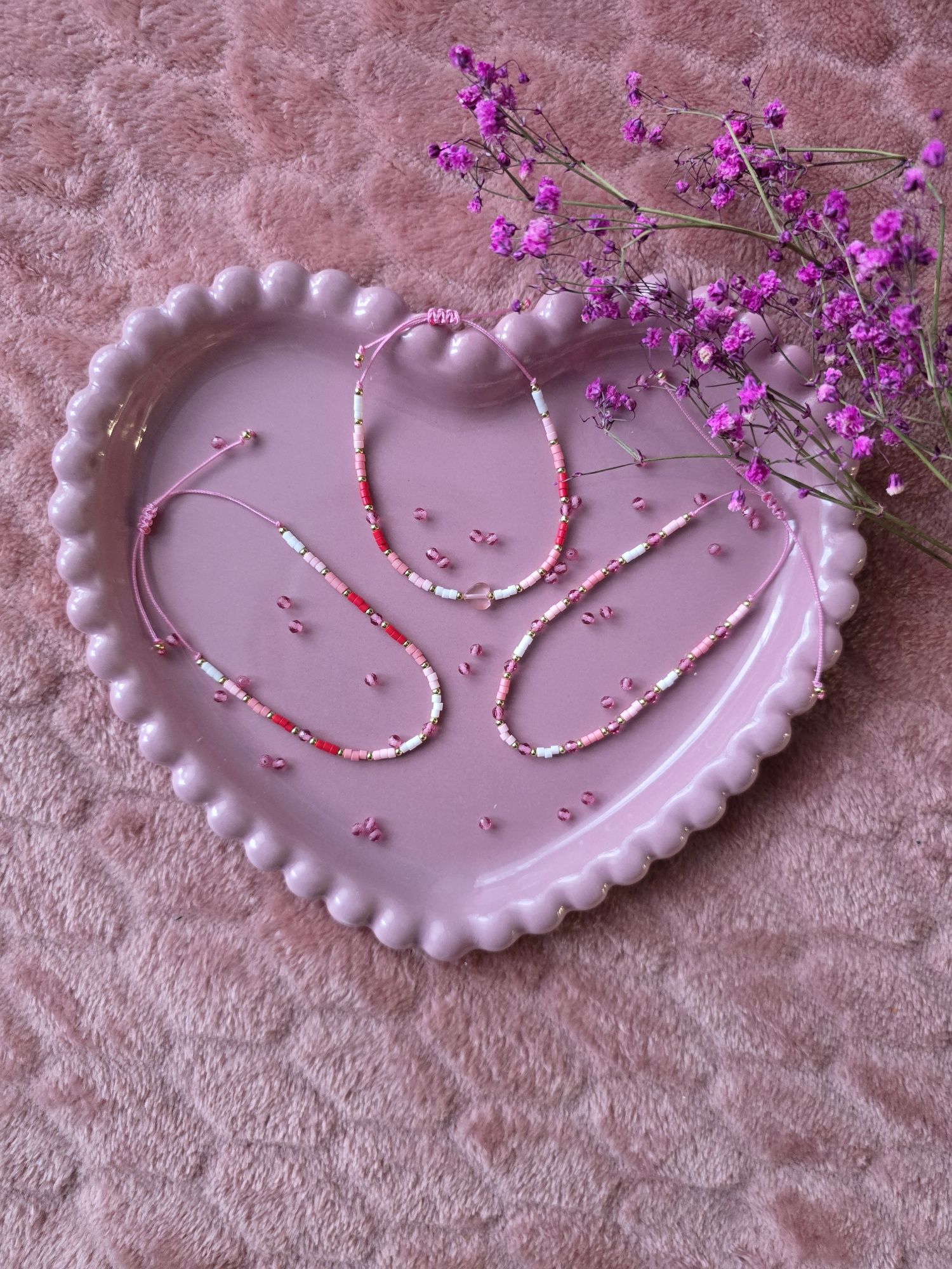 Bransoletka handmade z serduszkiem