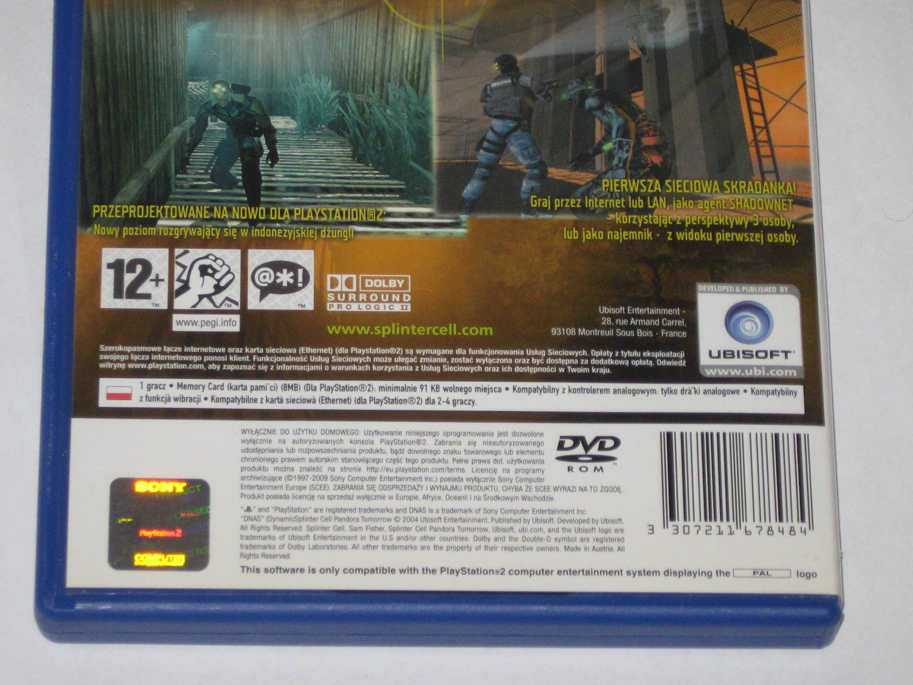 Tom Clancys Splinter Cell Pandora Tomorrow PL! PS2! po polsku! BDB!