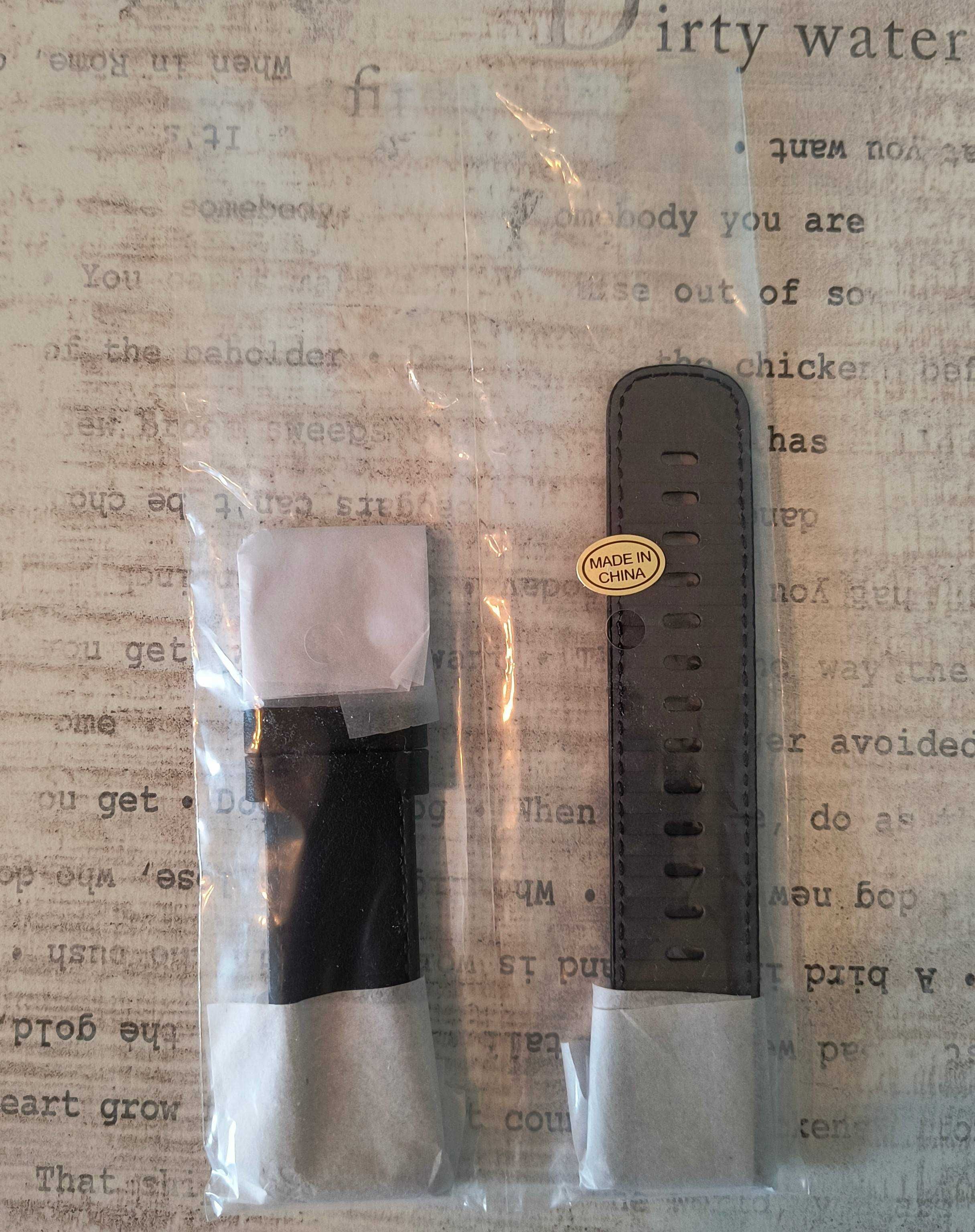 GARMIN QUICK RELEASE 22 MM BAND Black Leather with Slate Hardware