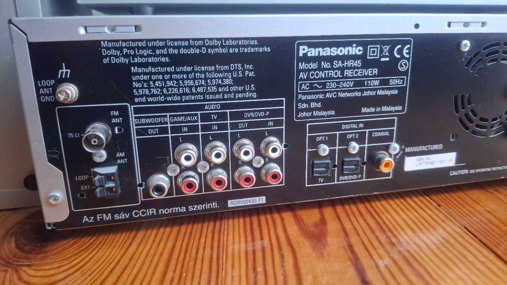 Kino domowe Eltax hollywood mk3 z wzmacniaczem PANASONIC SA-HR45