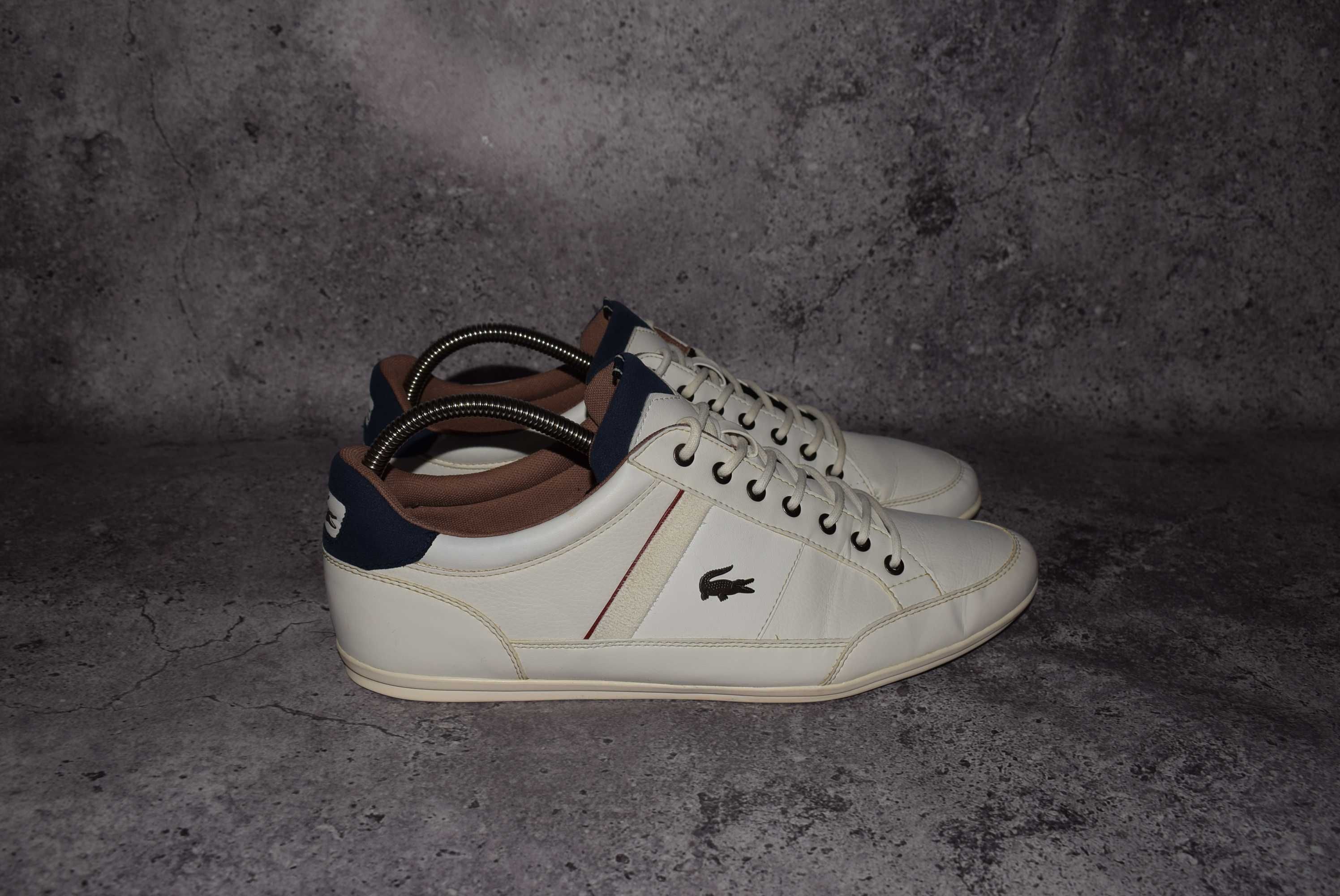 Lacoste Chaymon 118 (Чоловічі Шкіряні Білі Кросівки Кеди Лакост )