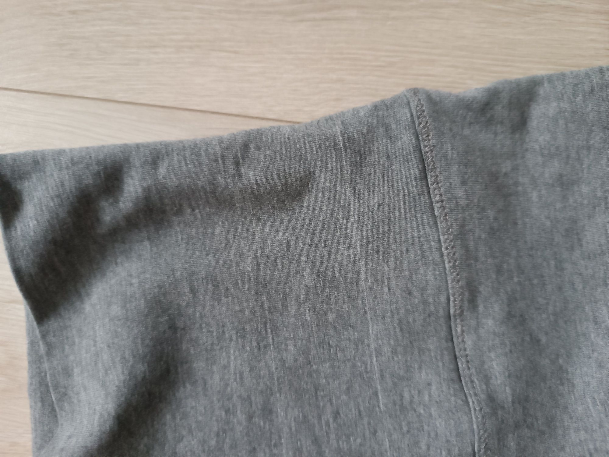 H&M spodnie dresowe damskie 38 M szare bawełniane wyższy stan melanż