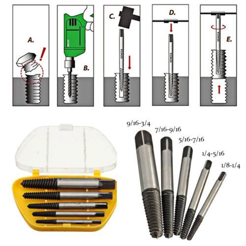 Extrator removedor de parafusos kit novo