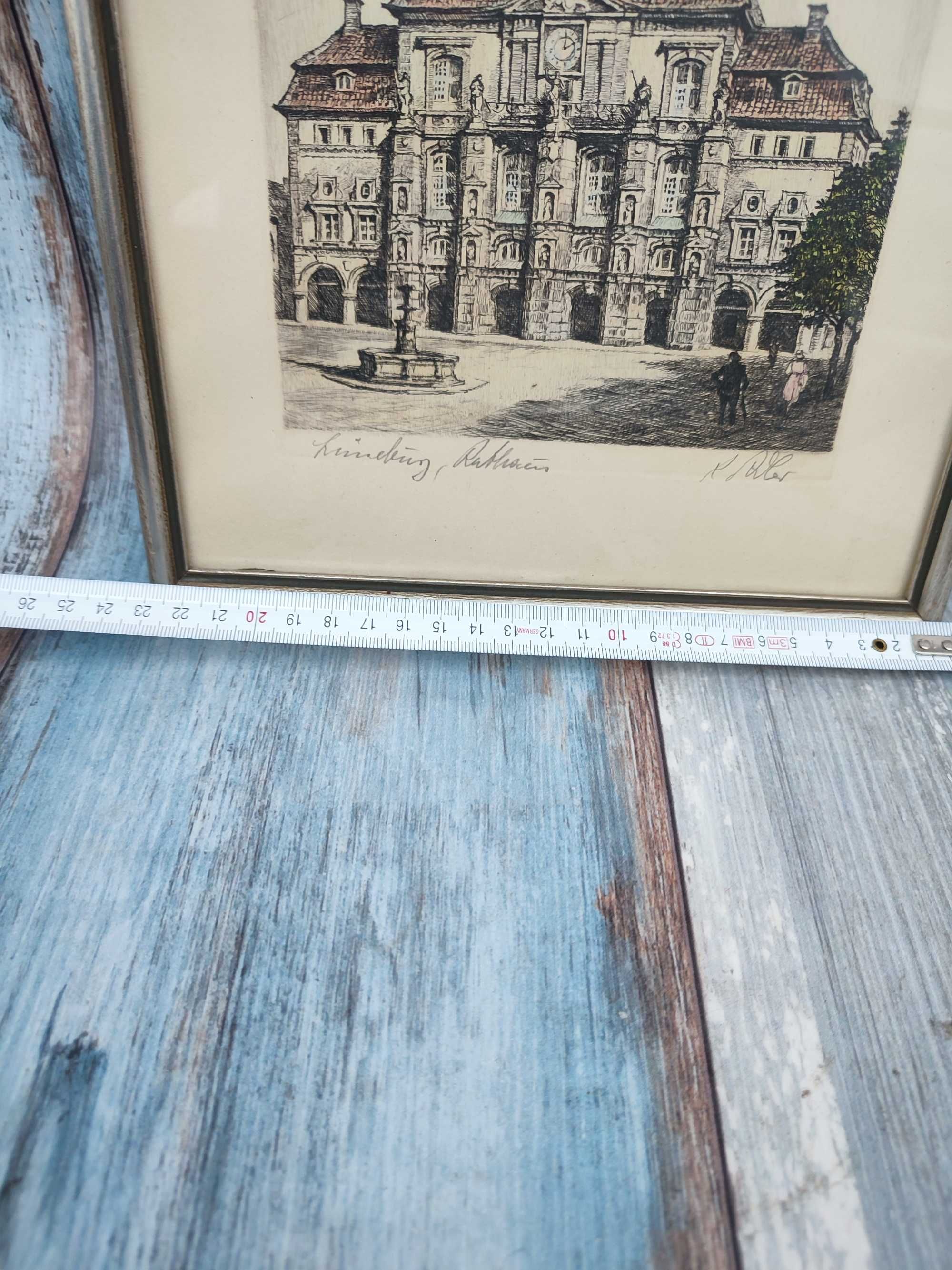 Stara Akwaforta - Akwatinta - Podpis Autora - vintage - design