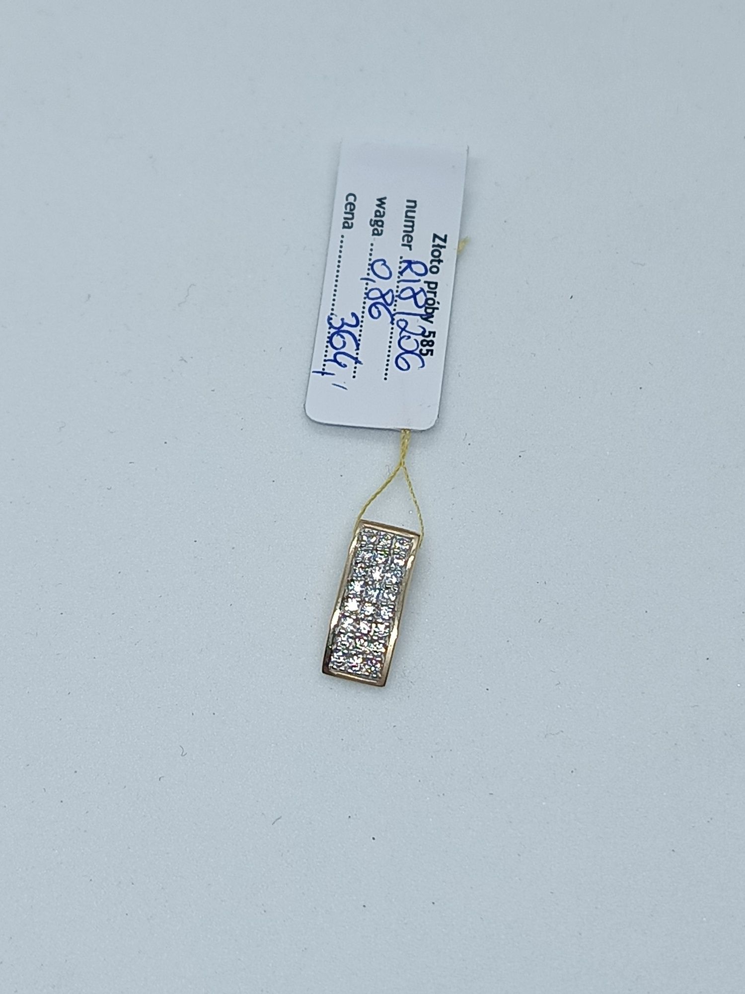 Prosta złota zawieszka z cyrkoniami żółte złoto pr 585 14k
