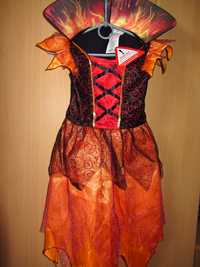 Плаття Королева Halloween 8-10 років тыква гарбуз огонь пламя Хеллоуин