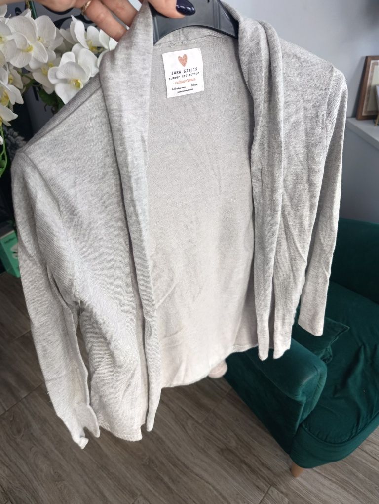 Zara r140 kardigan szary dla dziewczynki