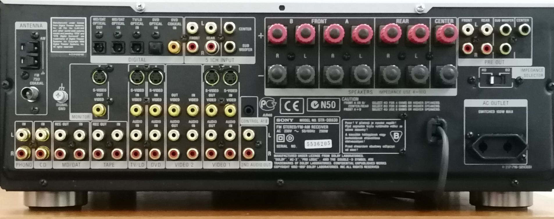 Amplificador/Receptor AV Sony STR-DB930 QS com comando