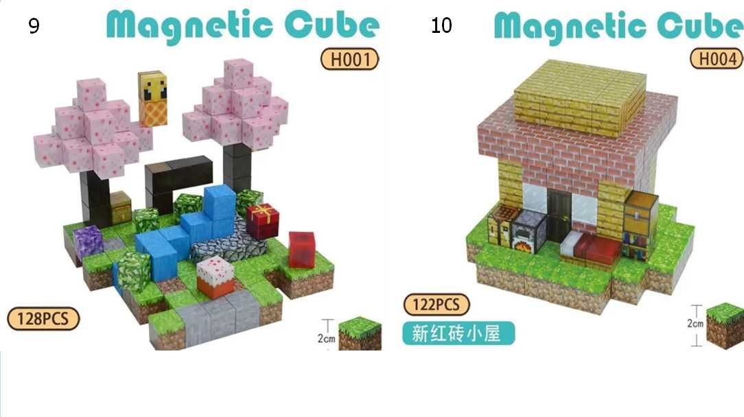 Магнітний конструктор з блоків МАЙНКРАФТ 3д Magnet World Антистрес