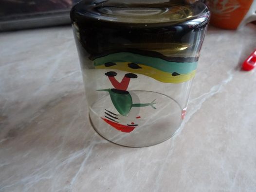 Duszniki Zdrój 1977 r szkło dymne szklanka vintage