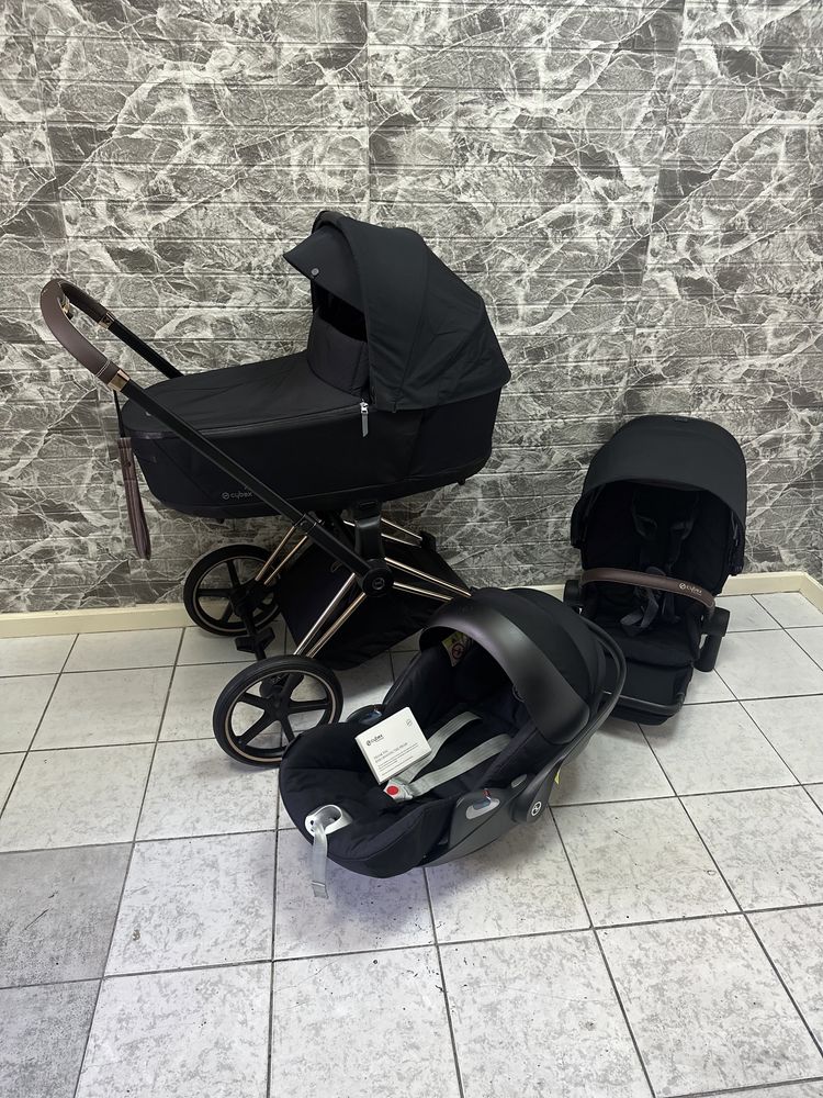Коляска 3в1 Cybex Priam Deep Black 4.0