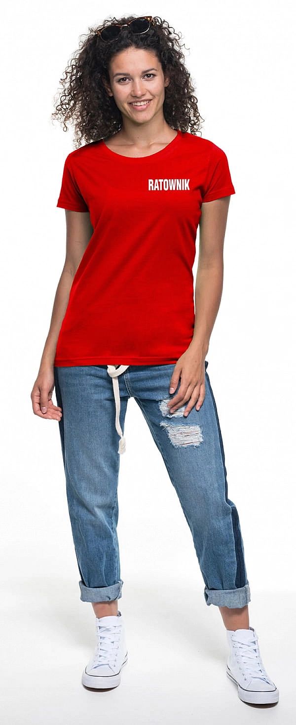 Koszulka damska Ratownik czerwona (l)