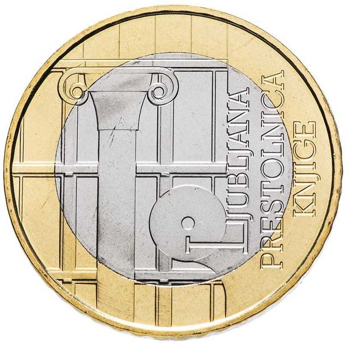 Coleção: Moeda Eslovénia 3 EUR - Coincard Ljubljana Cap. Livro (2010)