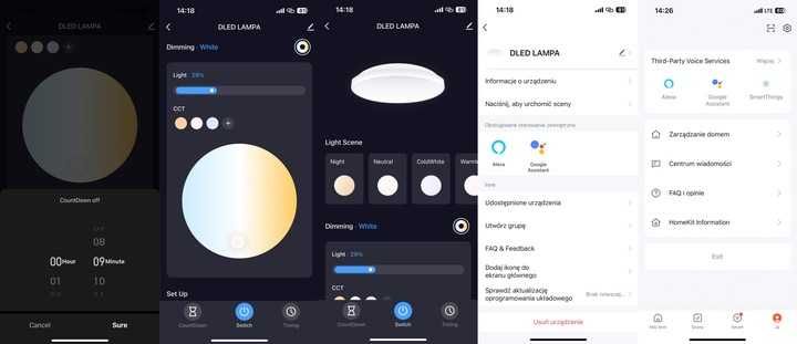 SMART LAMPA MODERN: 178W Ściemnianie sterowana z telefonu/pilota