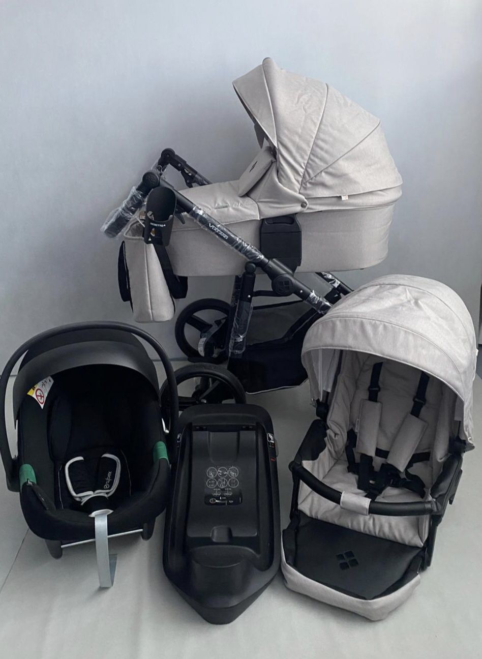 Wózek 4w1 Bebetto Vulcano Gwarancja Nieużywany/Cybex Aton/Baza Cybex