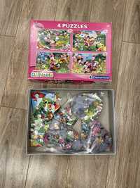 Puzzle 3+ 4 zestawy clementoni myszka minnie mickey mouse clubhouse