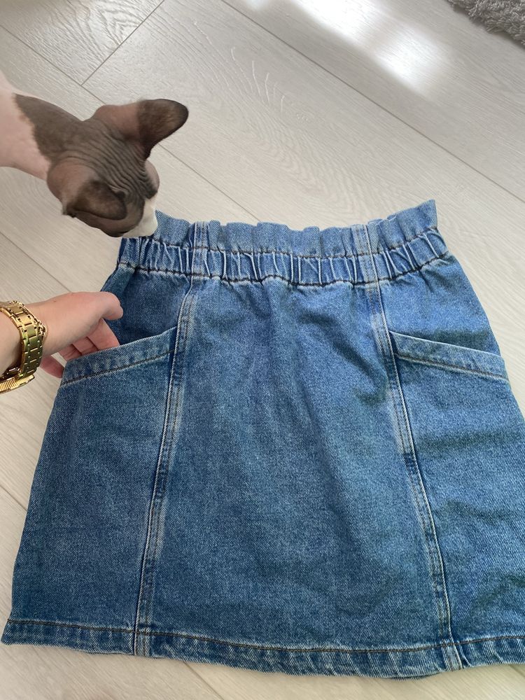 Котонавая джинсовая  юбка