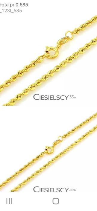 Łańcuszek złoty 585 korda 5,34 g