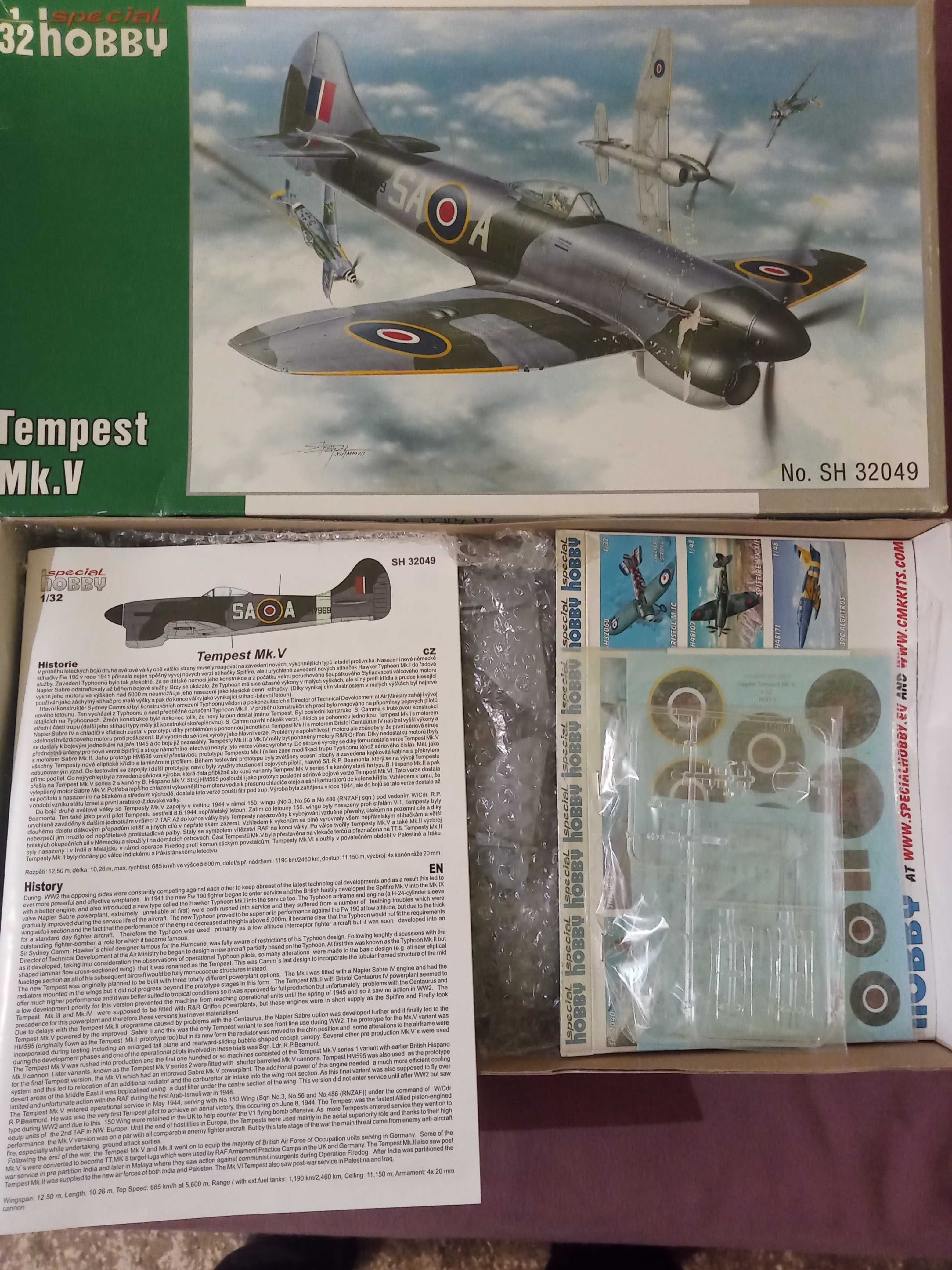Model samolotu Hawker Tempest Mk.V , 1/32 Specjal Hobby