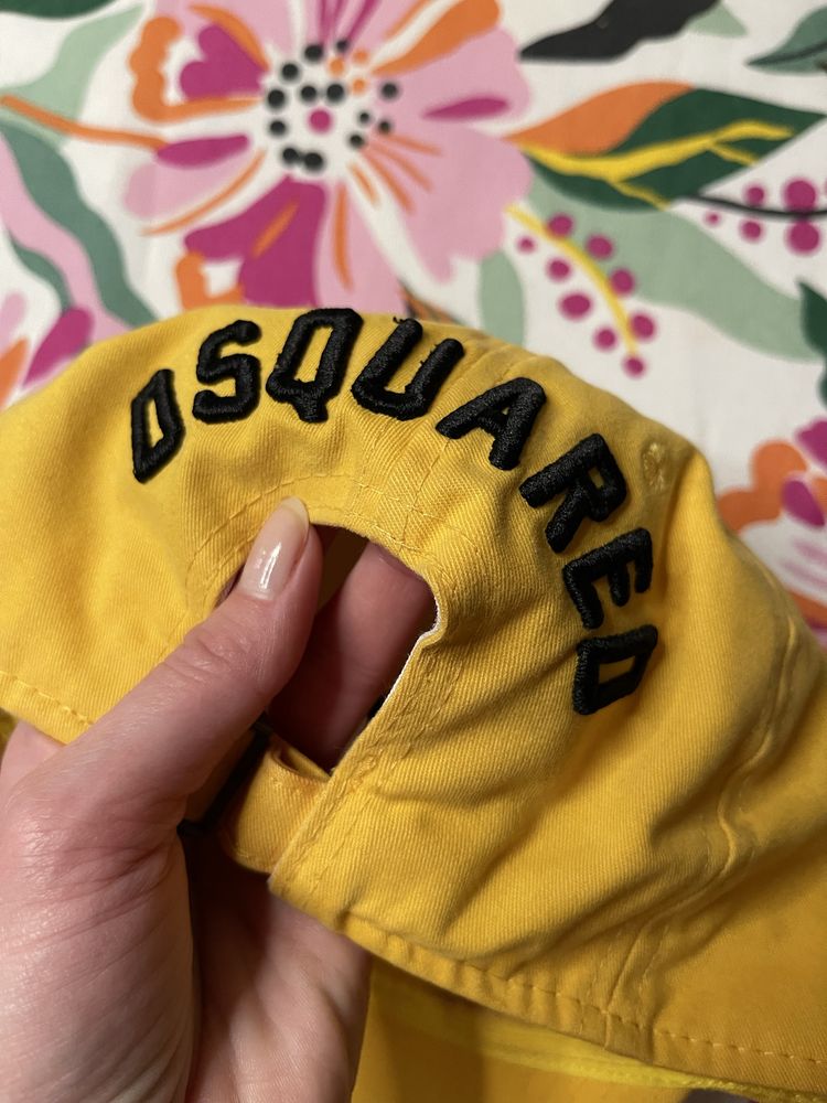 Dsquared Icon żółta czapka z daszkiem regulowana uniseks