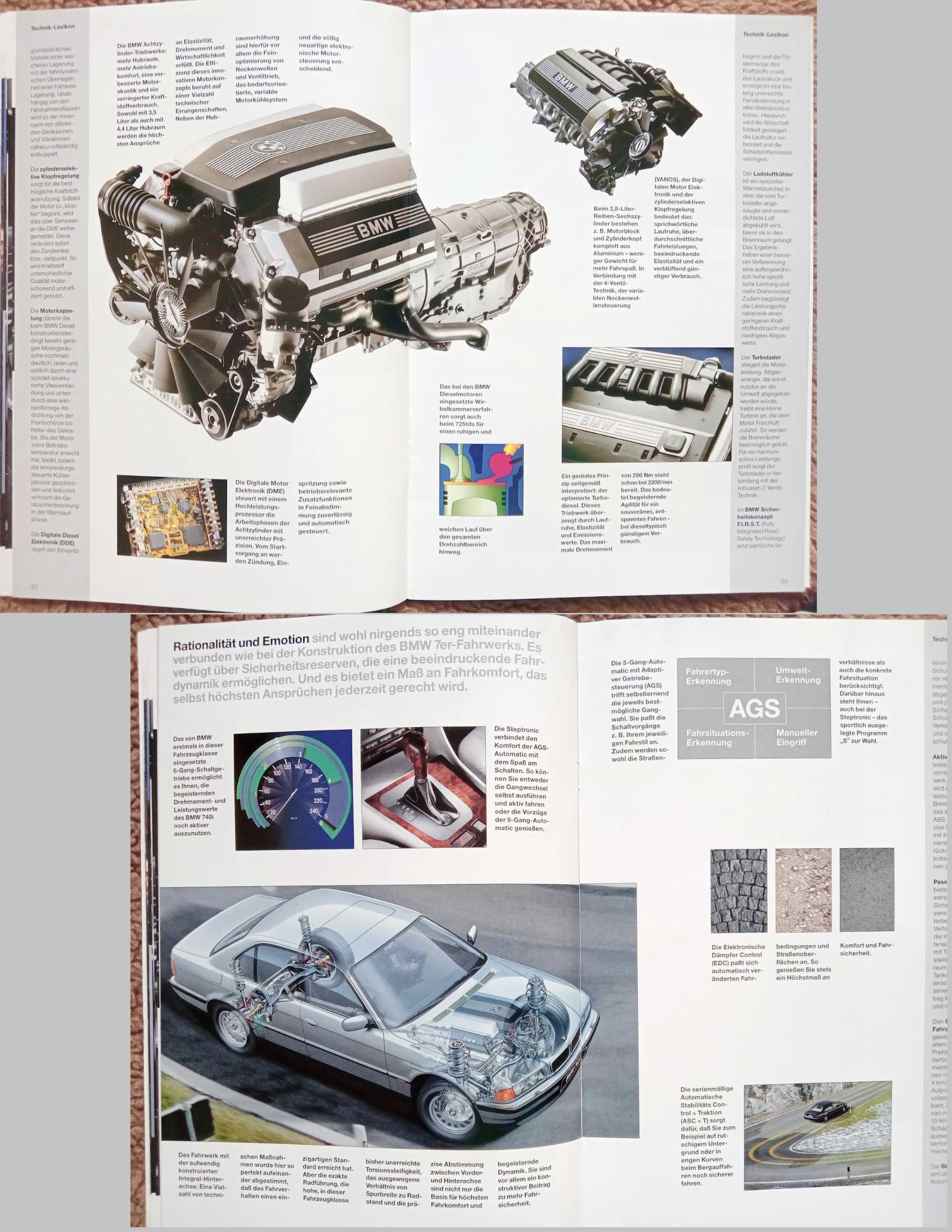 BMW 7 E38 - 1997 - obszerny prospekt 54 str., stan BDB-