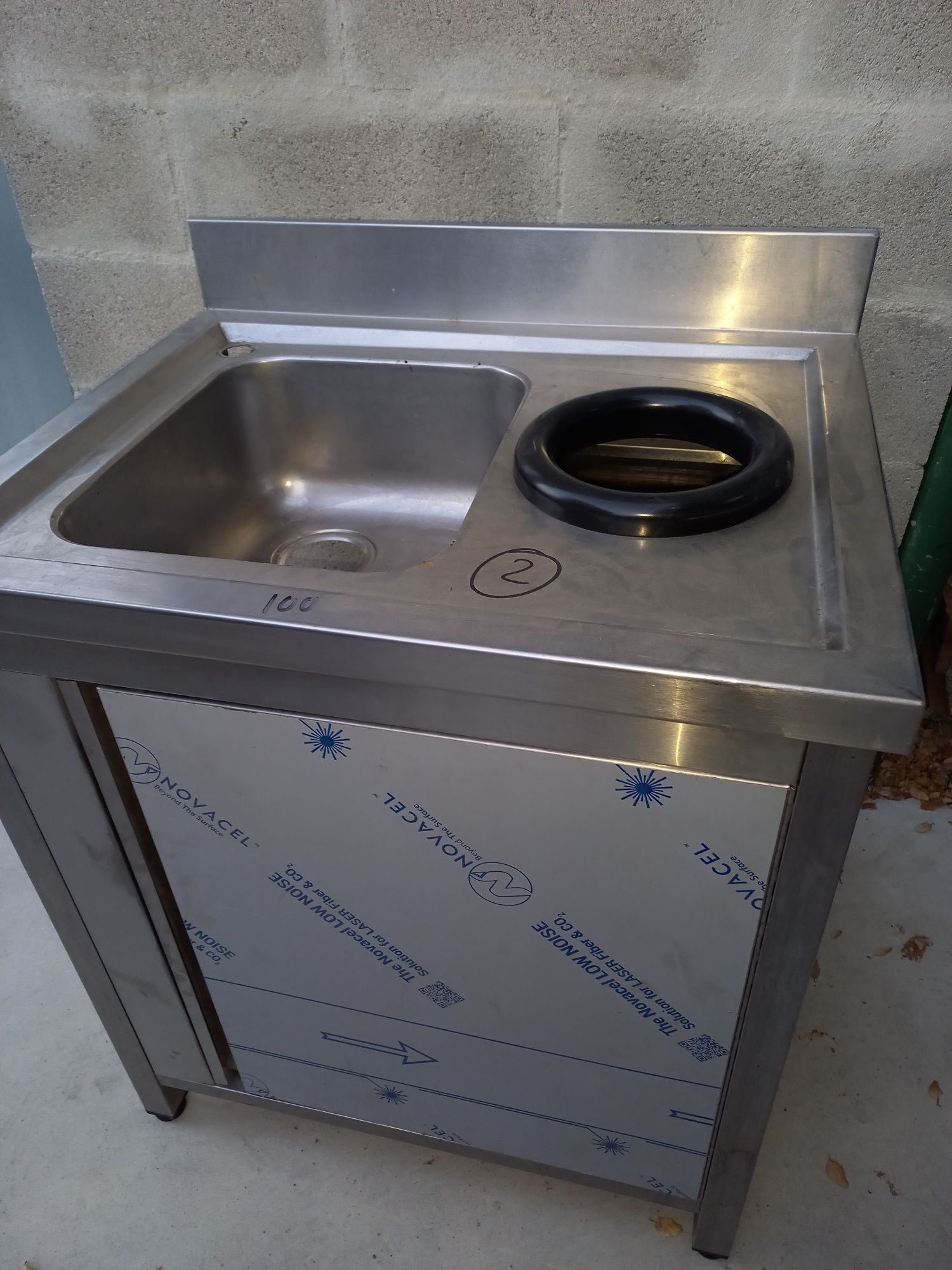 Bancada com cuba inox