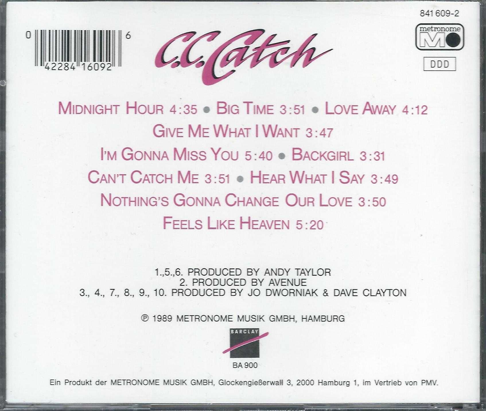 CD C.C. Catch - Hear What I Say (1989) (Metronome)