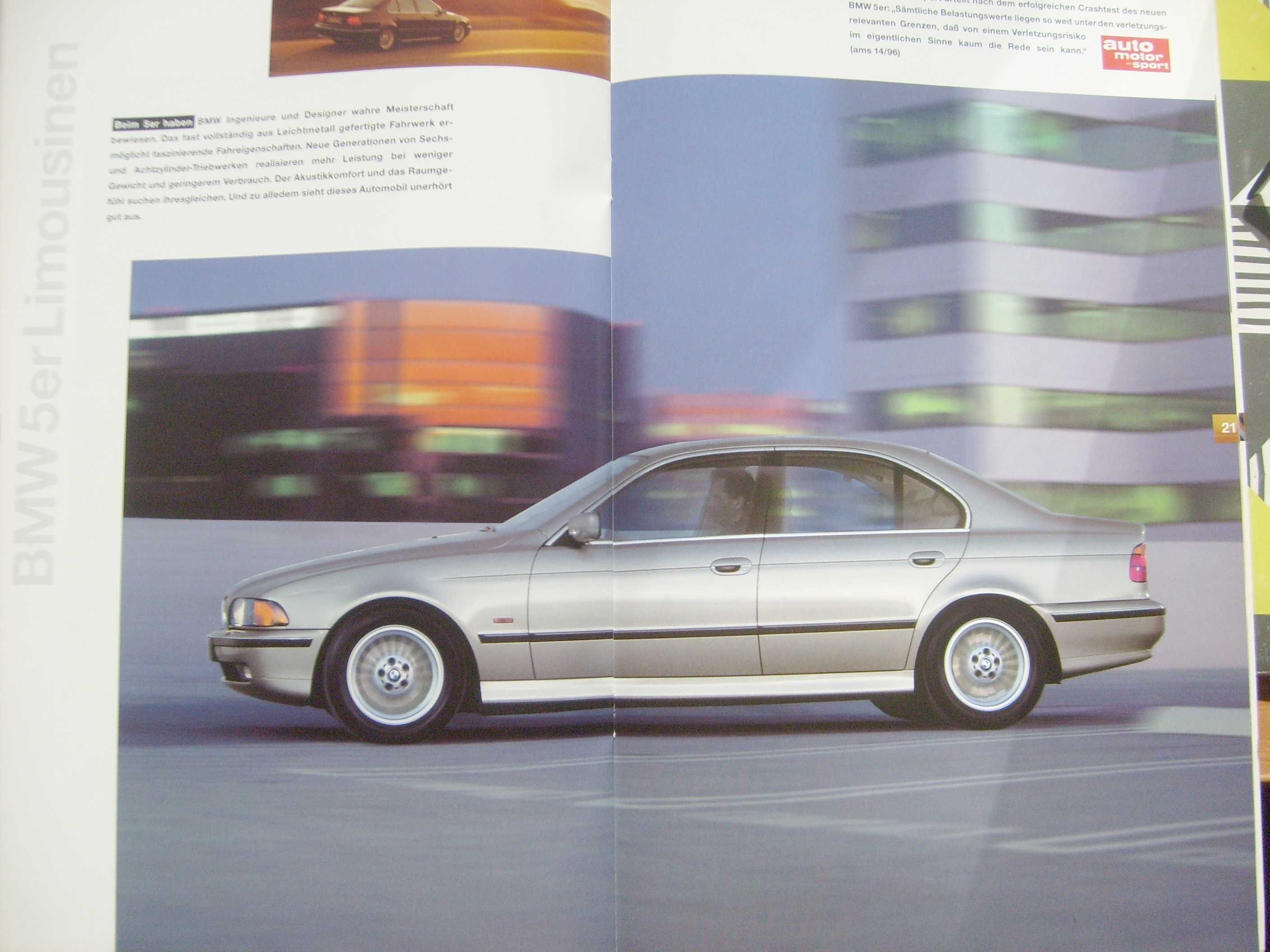 BMW 1997 prospekt 36 str./ 3 E36 + M3, Z3 (E36/7), 5 E39, 7 E38, 8 E31