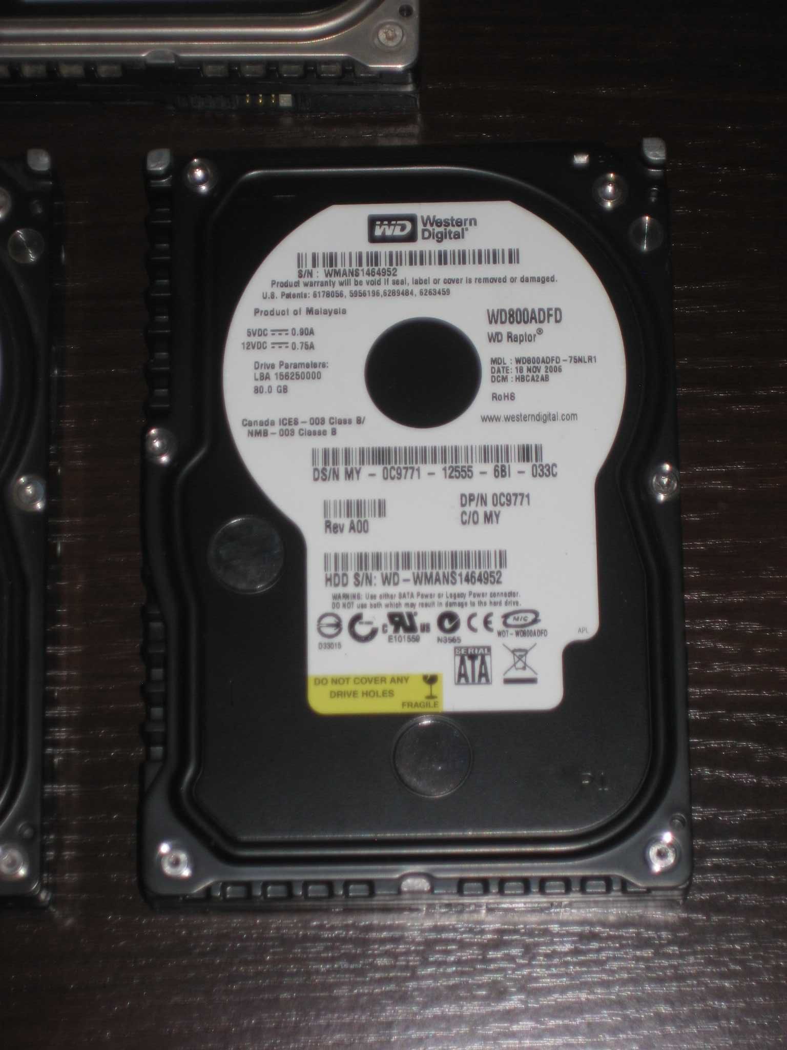 Коллекция редких жестких дисков WD Raptor /цена за все