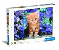 Puzzle 500 El Hq Rudy Kot Kotek w kwiatach
