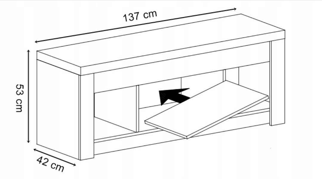 Szafka RTV stojąca Meble 137 cm x 53 cm x 42,2 cm